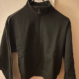 Cotton Fleece Mock-Neck Half-Zip